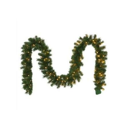 GGW PRESENTS 10 in. x 9 ft. 100 Warm White LED Lights Artificial Garland GG3241970